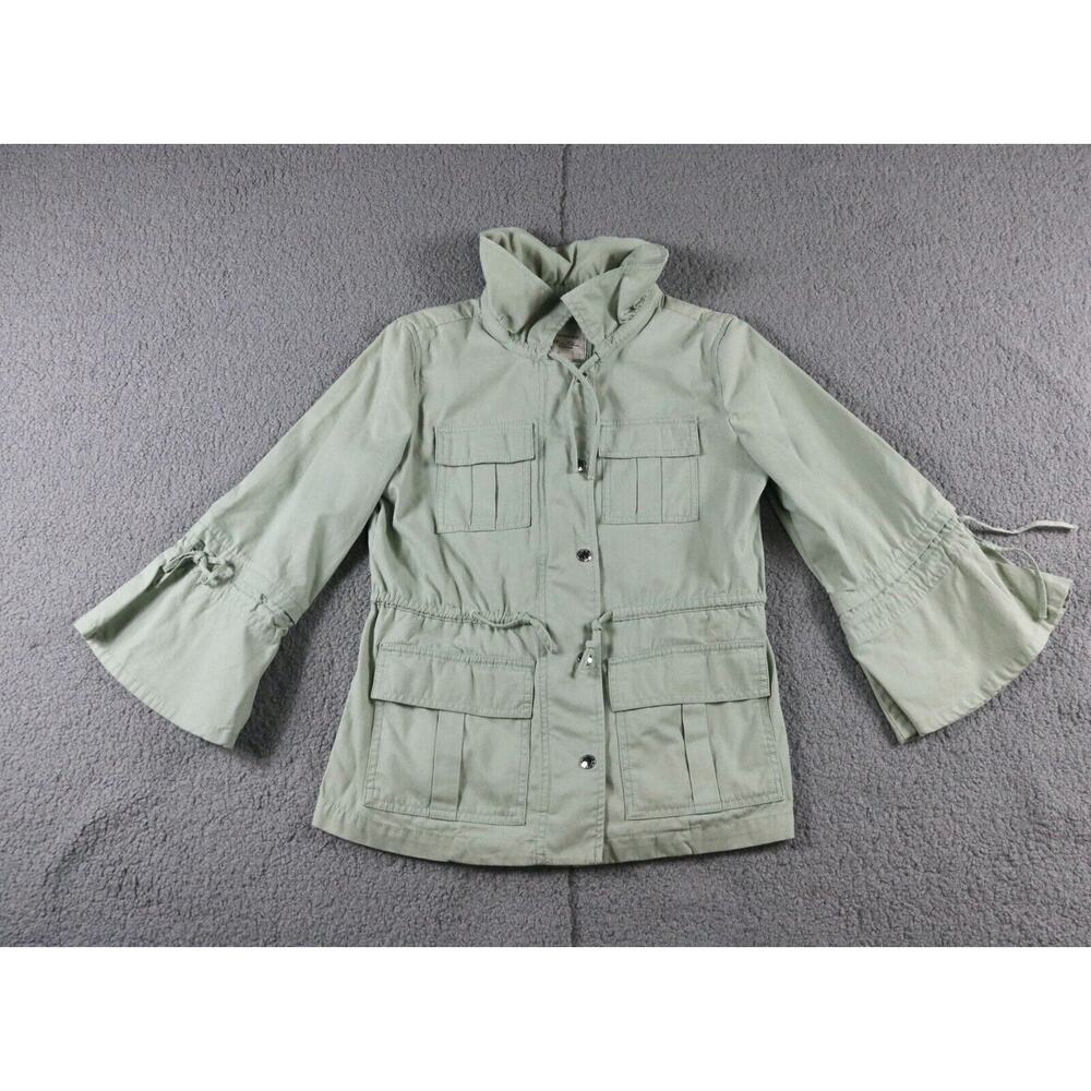 New Banana Republic x Olivia Palermo Womens Xs Green Utility Jacket Drawstring